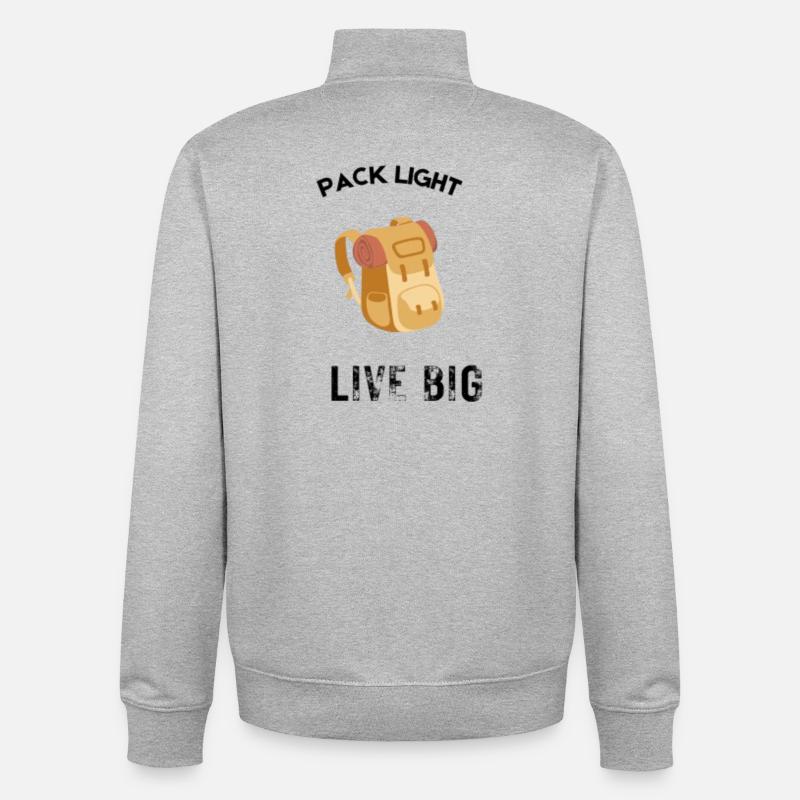 Leicht packen, groß leben - Unisex Organic Zip Sweatshirt von Stanley/Stella - Grau meliert