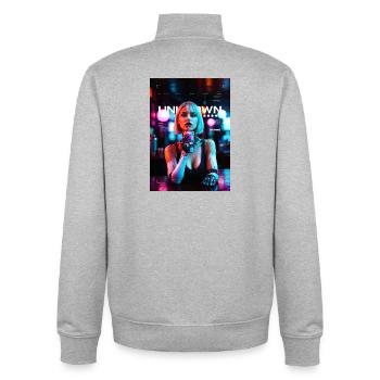 Neon dreams - Unisex Organic Zip Sweatshirt von Stanley/Stella - Grau meliert - Hinten - AI Model Male 185 light (185cm)