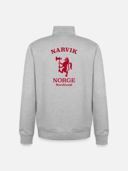 Narvik, Norway, Norway - Unisex Organic Zip Sweatshirt by Stanley/Stella - heather grey