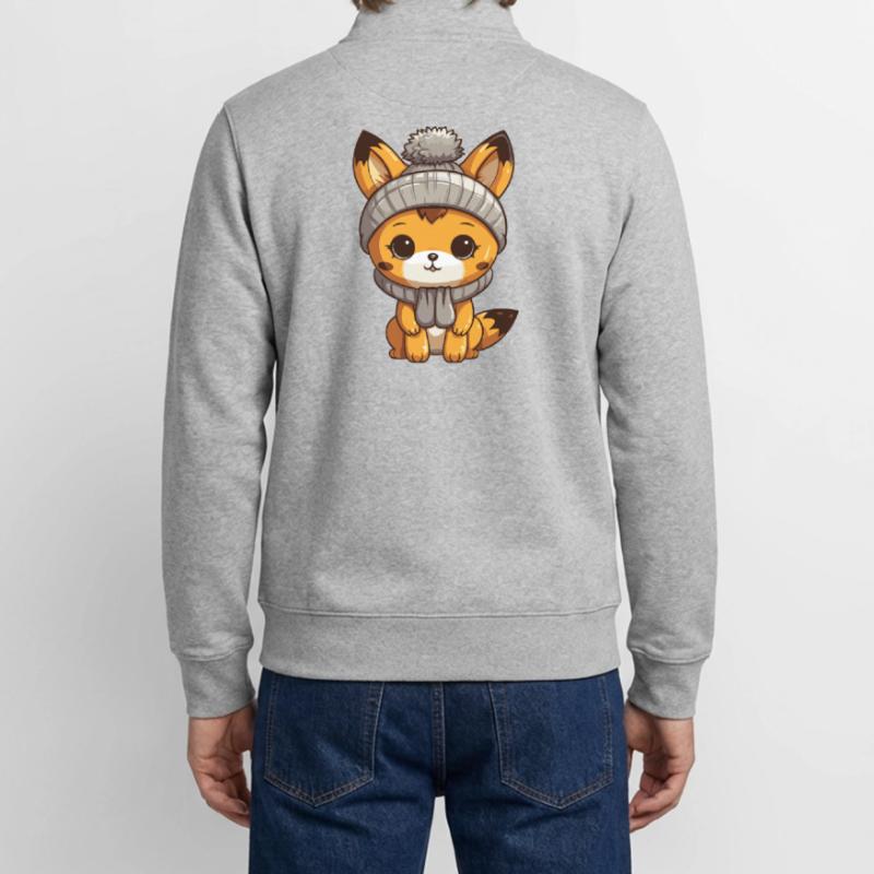 Fox Winter Comic Unisex Organic Zip Sweatshirt by Stanley/Stella