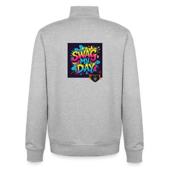 Swag My Day Graffiti Splash - Sweat zippé unisexe en coton bio Stanley/Stella - gris chiné - Dos - AI Model Male 185 light (185cm)