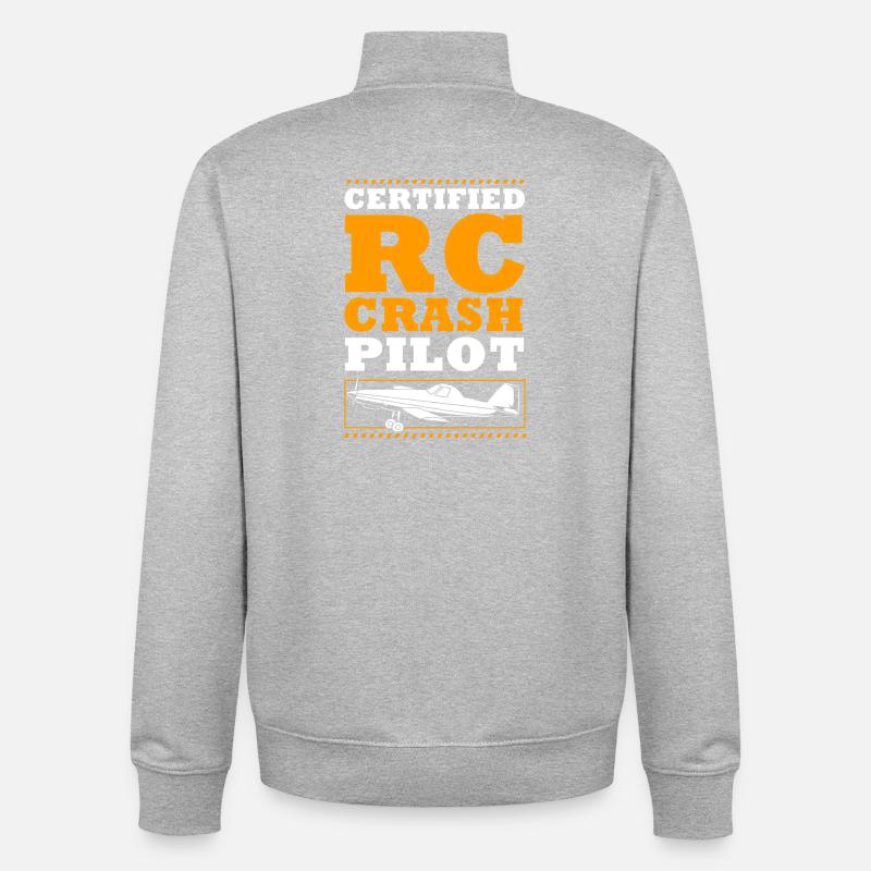 Modellflugzeug Modellflug - Unisex Organic Zip Sweatshirt von Stanley/Stella - Grau meliert