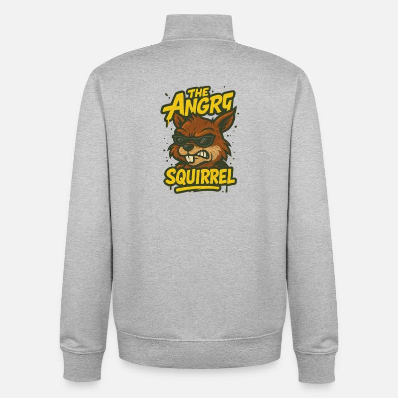 Das wütende Eichhörnchen - Unisex Organic Zip Sweatshirt von Stanley/Stella - Grau meliert