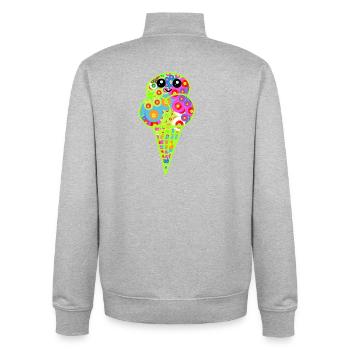 Retro Eis Vintage Kinder Kind 60er  - Unisex Organic Zip Sweatshirt von Stanley/Stella - Grau meliert - Hinten - AI Model Male 185 light (185cm)