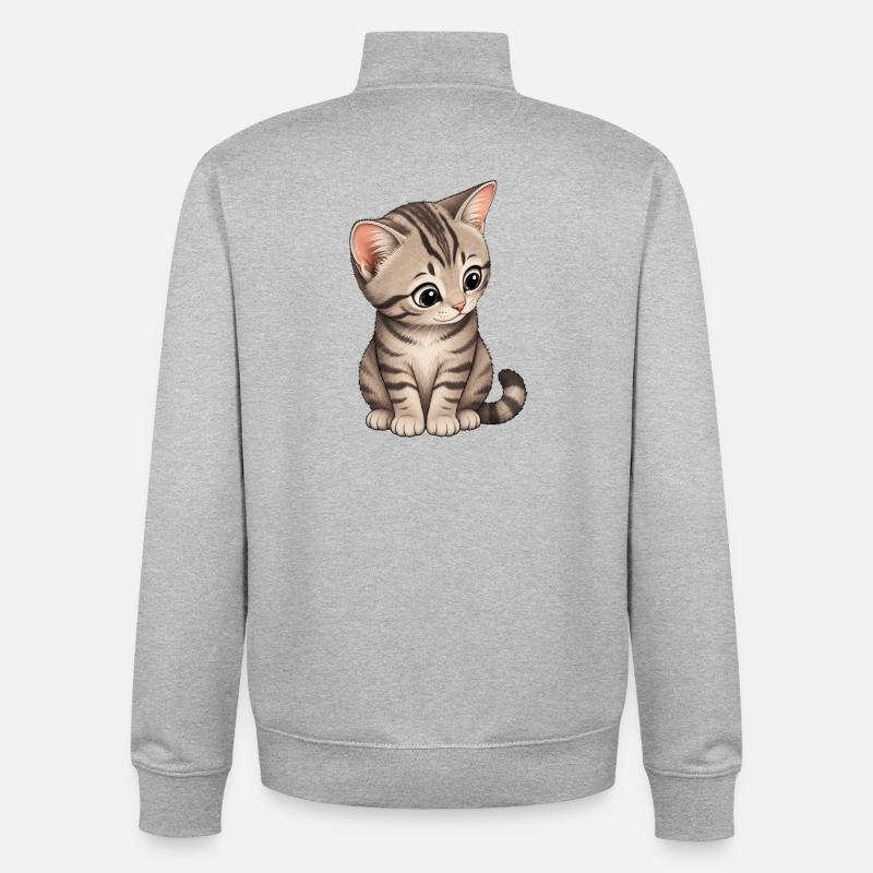 Kitten - Unisex Organic Zip Sweatshirt by Stanley/Stella - heather grey