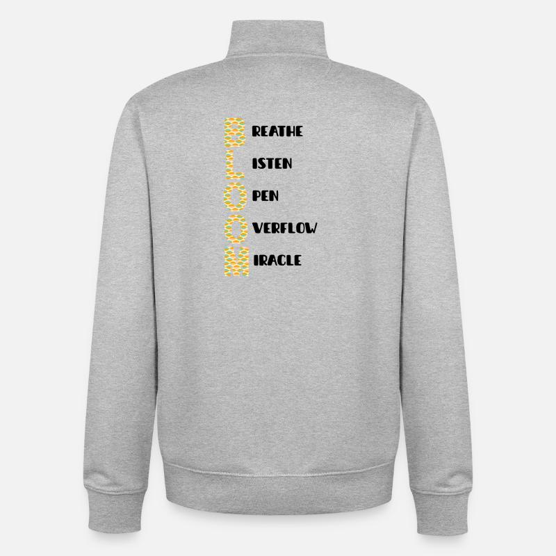 BLOOM Vertikal Musterfarben - Unisex Organic Zip Sweatshirt von Stanley/Stella - Grau meliert