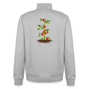 Tomato plant - Unisex Organic Zip Sweatshirt by Stanley/Stella - heather grey - Back - AI Model Male 185 light (185cm)