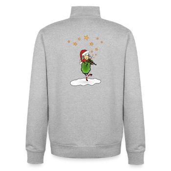 Weihnachten Folk music - Unisex Organic Zip Sweatshirt von Stanley/Stella - Grau meliert - Hinten - AI Model Male 185 light (185cm)
