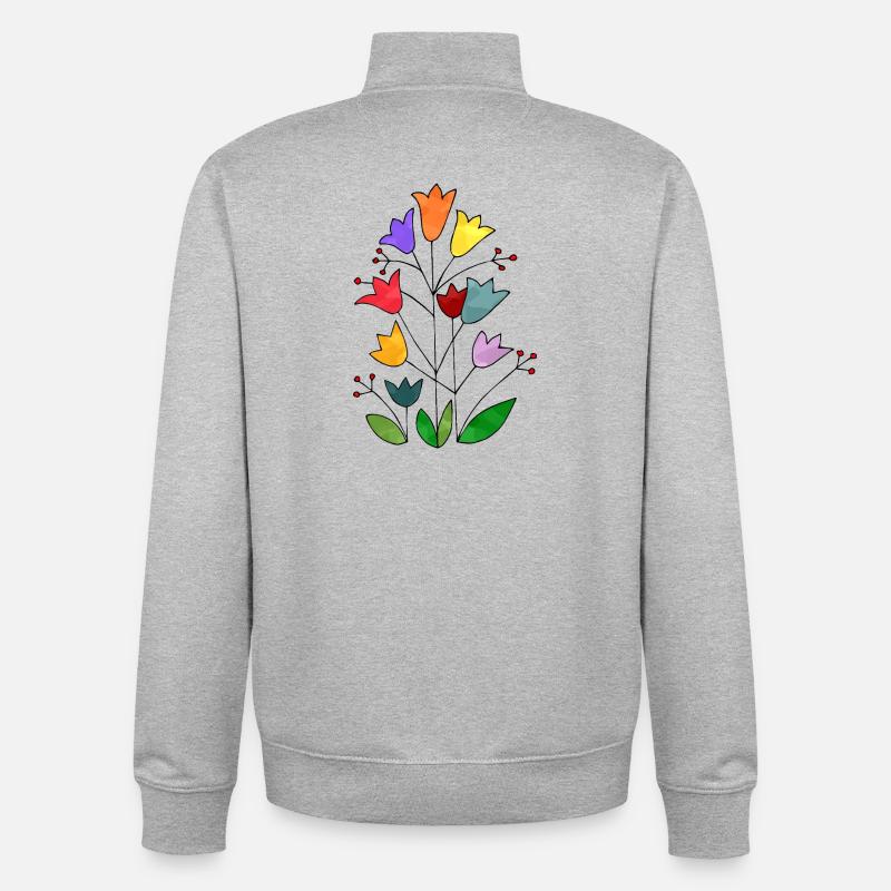 Blumen - Unisex Organic Zip Sweatshirt von Stanley/Stella - Grau meliert