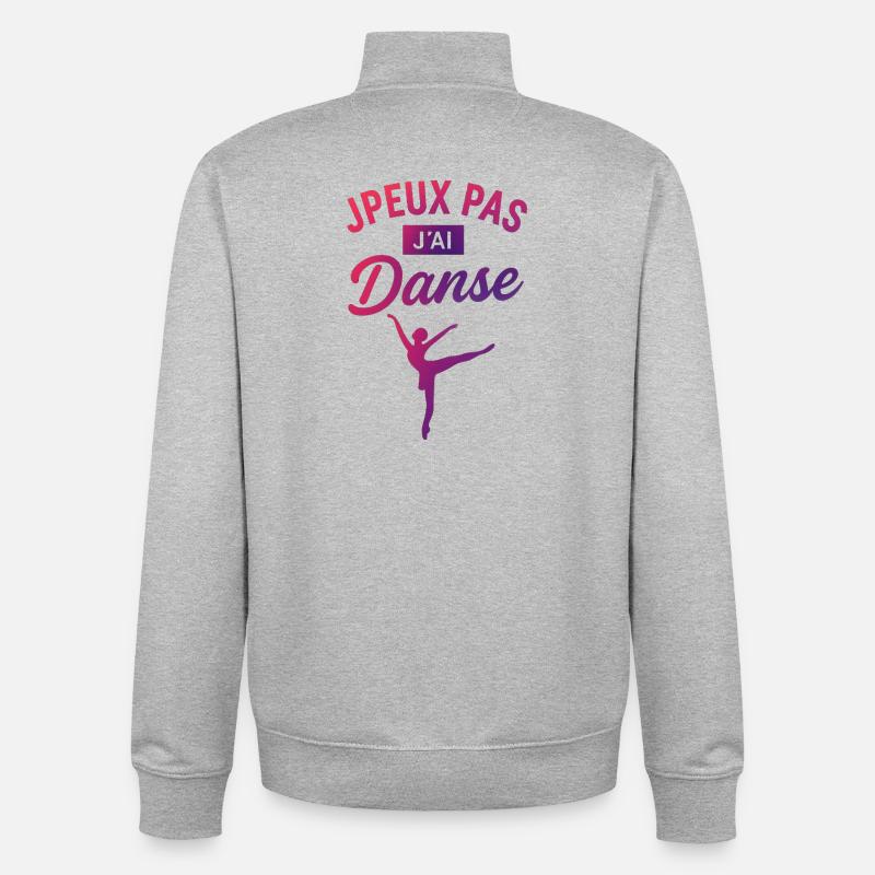 I Can't I Danced — Deliciously Pop - Unisex Organic Zip Sweatshirt von Stanley/Stella - Grau meliert