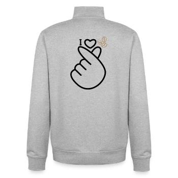 Love Coffee - Unisex Organic Zip Sweatshirt von Stanley/Stella - Grau meliert - Hinten - AI Model Male 185 light (185cm)