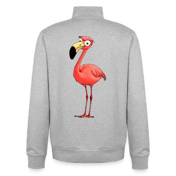Flamingo Style - Unisex Organic Zip Sweatshirt by Stanley/Stella - heather grey - Back - AI Model Male 185 light (185cm)