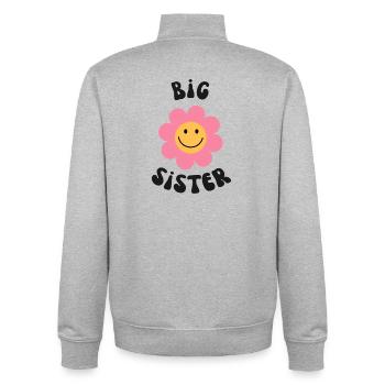 große Schwester - Unisex Organic Zip Sweatshirt von Stanley/Stella - Grau meliert - Hinten - AI Model Male 185 light (185cm)