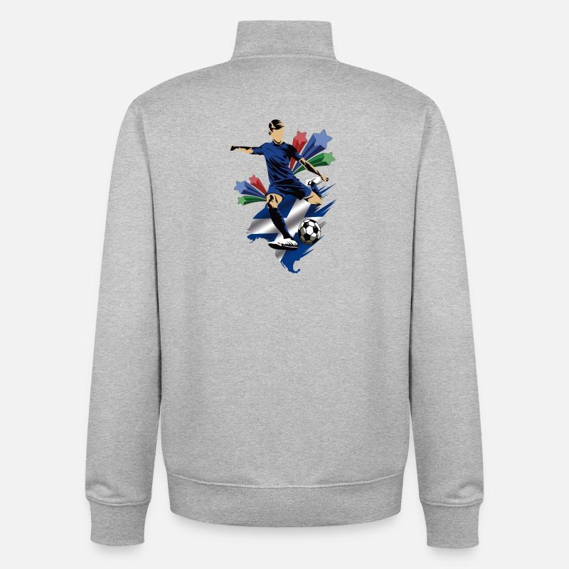 Escocia - Écosse - Drapeaux - Sweat zippé unisexe en coton bio Stanley/Stella - gris chiné