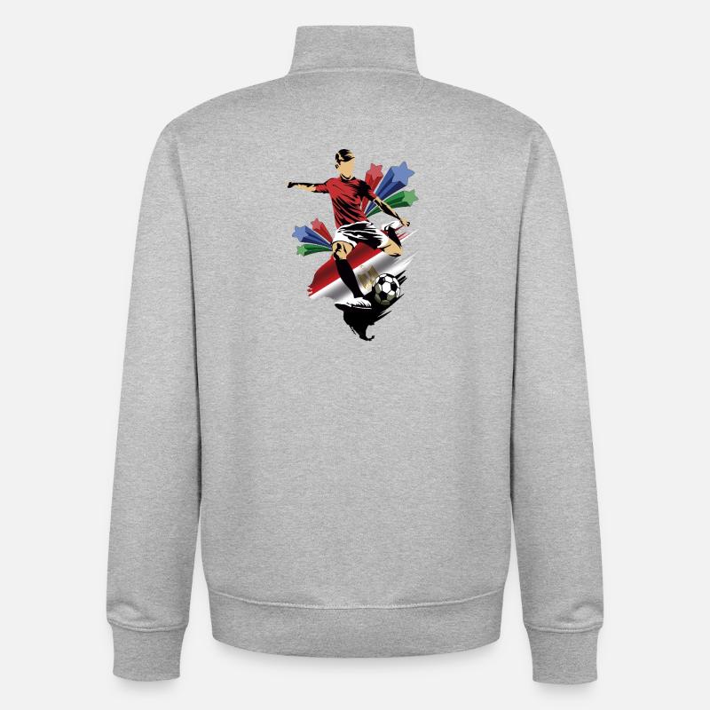 Egipto - Egypt - Flags - Unisex Organic Zip Sweatshirt by Stanley/Stella - heather grey