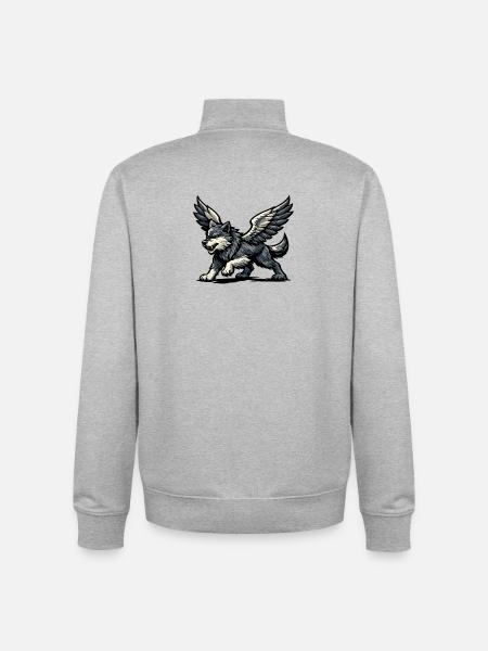 Flügelwolf Majestätisch - Unisex Organic Zip Sweatshirt von Stanley/Stella - Grau meliert