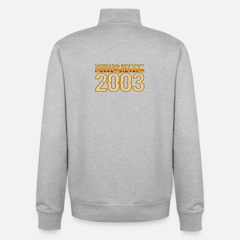 Original 2003 Retro Logo - Unisex Organic Zip Sweatshirt by Stanley/Stella - heather grey