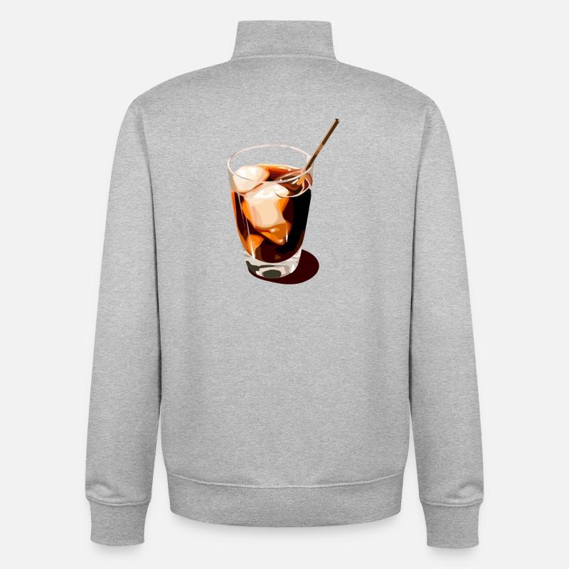 Illustration de boisson au café - Sweat zippé unisexe en coton bio Stanley/Stella - gris chiné