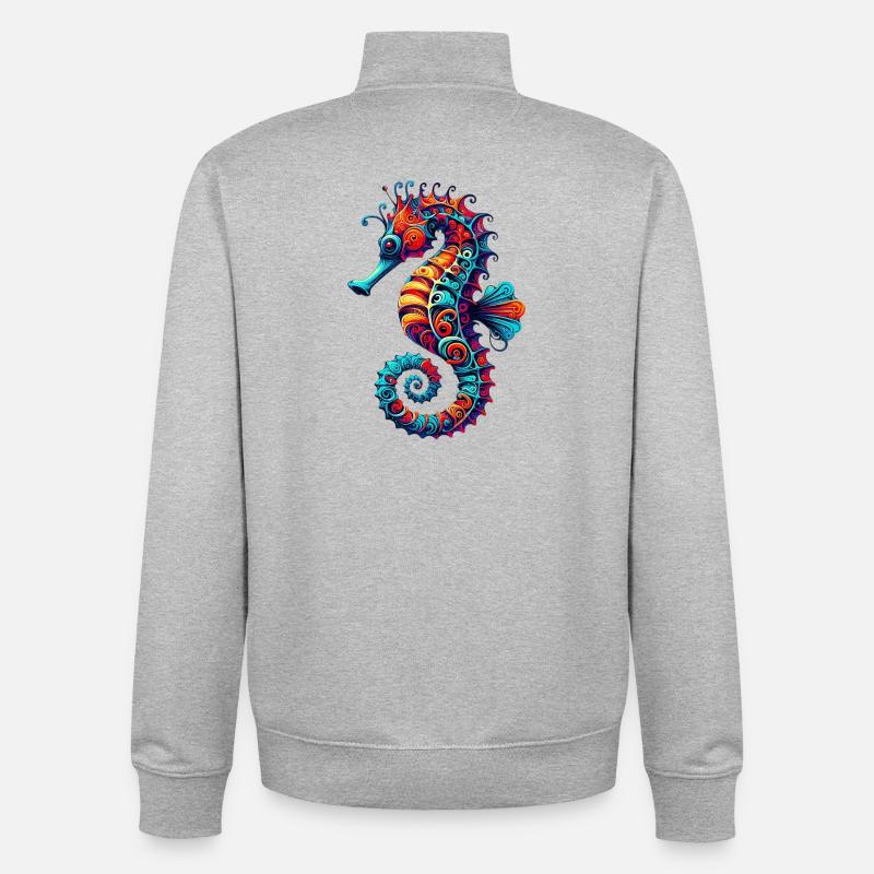 Seepferdchen - Unisex Organic Zip Sweatshirt von Stanley/Stella - Grau meliert