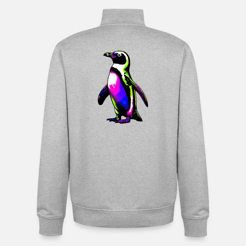 Pingouin - Sweat zippé unisexe en coton bio Stanley/Stella - gris chiné
