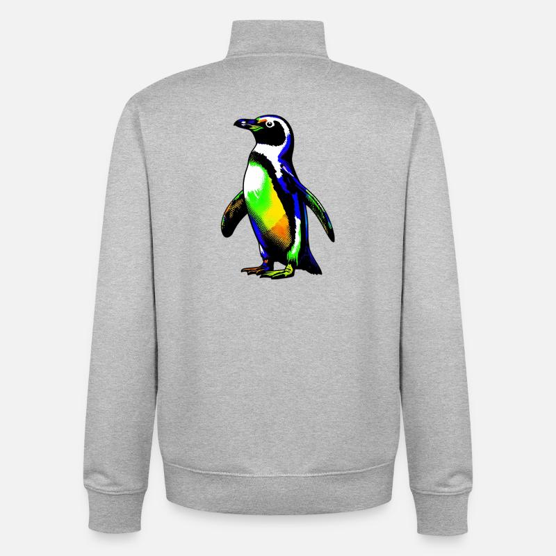 Pinguin - Unisex Organic Zip Sweatshirt von Stanley/Stella - Grau meliert