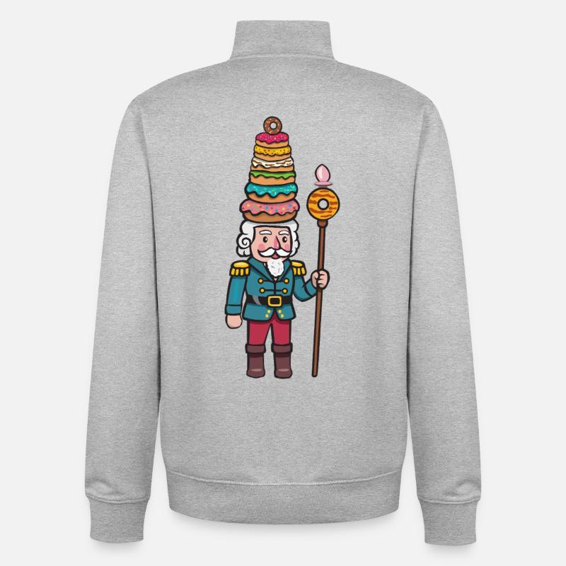 Donut-Cracker Nussknacker - Unisex Organic Zip Sweatshirt von Stanley/Stella - Grau meliert