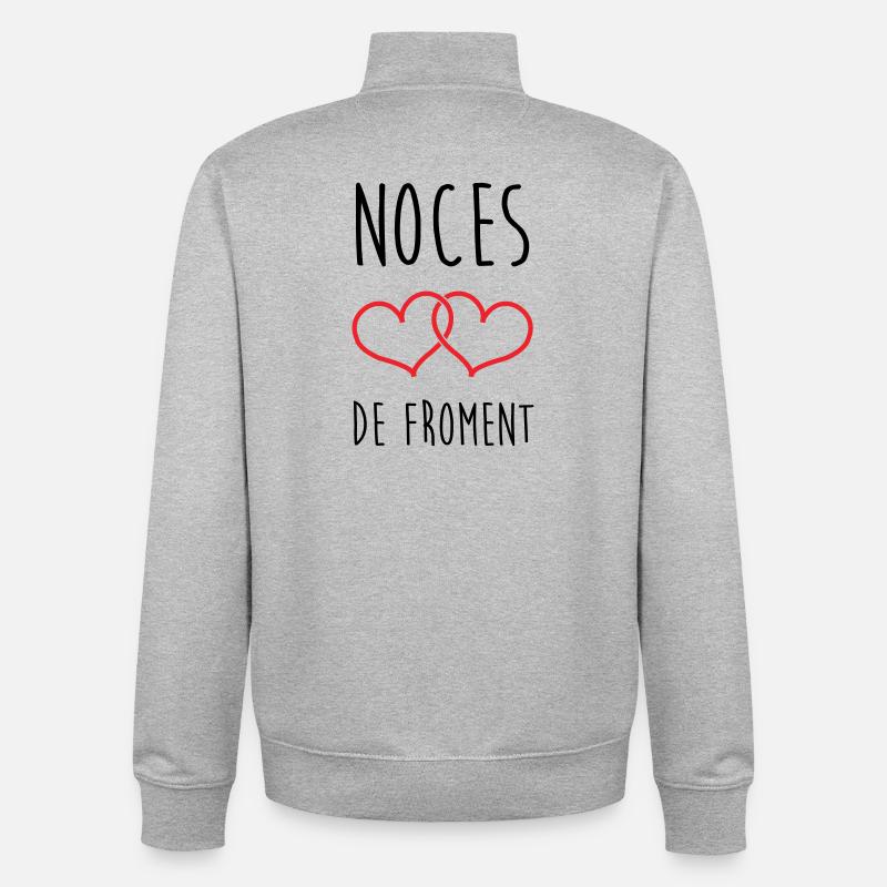 Weizenhochzeit 3 Jahre Ehe - Unisex Organic Zip Sweatshirt von Stanley/Stella - Grau meliert