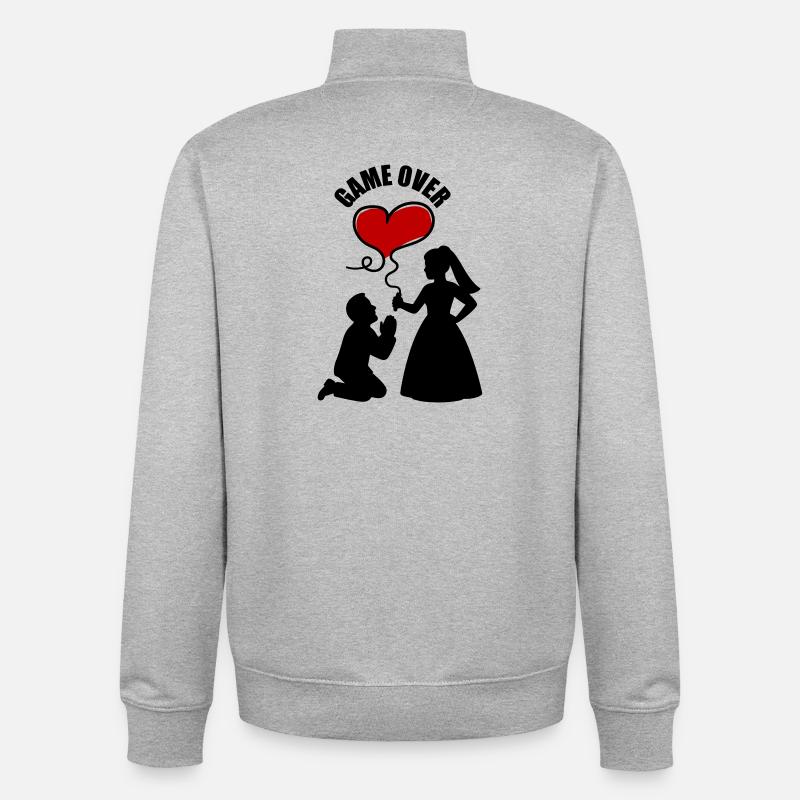 Brautpaar Ehepaar Hochzeit - Unisex Organic Zip Sweatshirt von Stanley/Stella - Grau meliert