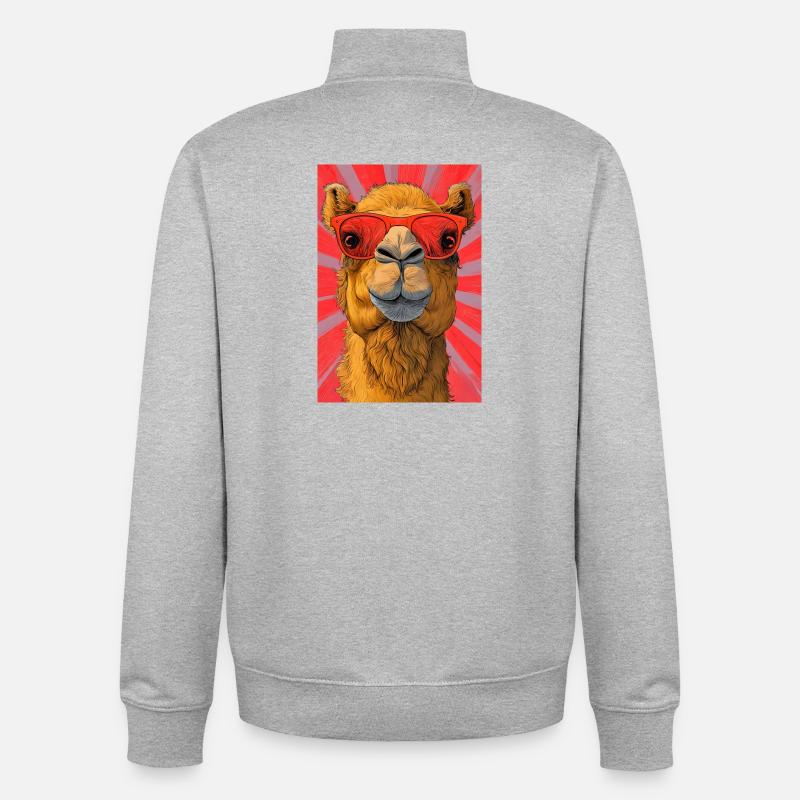 Kamel - Unisex Organic Zip Sweatshirt von Stanley/Stella - Grau meliert