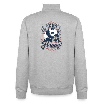 AFK Panda Happy Gaming Theme - Unisex Organic Zip Sweatshirt by Stanley/Stella - heather grey - Back - AI Model Male 185 light (185cm)