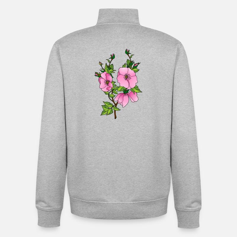 Fleur - Sweat zippé unisexe en coton bio Stanley/Stella - gris chiné