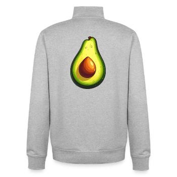 Avocat - Sweat zippé unisexe en coton bio Stanley/Stella - gris chiné - Dos - AI Model Male 185 light (185cm)