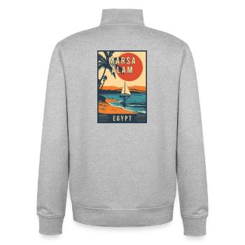 Explorez le paradis de la mer Rouge Marsa Alam en Égypte - Sweat zippé unisexe en coton bio Stanley/Stella - gris chiné - Dos - AI Model Male 185 light (185cm)