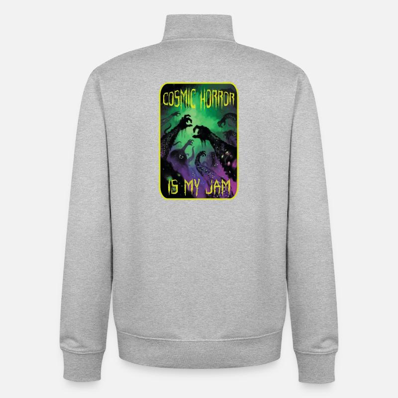 L’horreur cosmique, c’est mon truc - Sweat zippé unisexe en coton bio Stanley/Stella - gris chiné