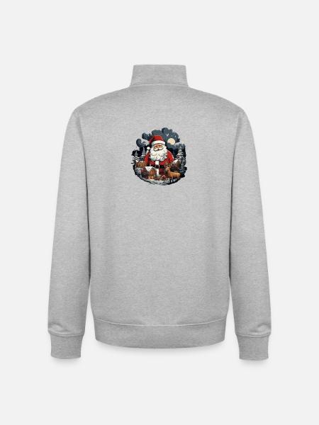 Weihnachtsmann Rentier - Unisex Organic Zip Sweatshirt von Stanley/Stella - Grau meliert