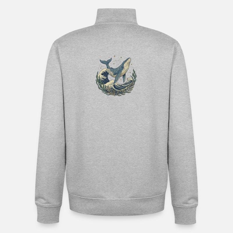 Der Wal – Säule des Ozeans - Unisex Organic Zip Sweatshirt von Stanley/Stella - Grau meliert