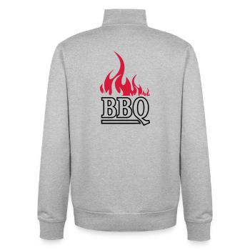 Flammenrot Barbeque BBQ - Unisex Organic Zip Sweatshirt von Stanley/Stella - Grau meliert - Hinten - AI Model Male 185 light (185cm)