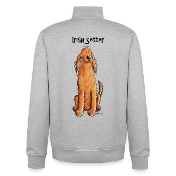 Happy Irish Setter - Unisex Organic Zip Sweatshirt by Stanley/Stella - heather grey - Back - AI Model Male 185 light (185cm)