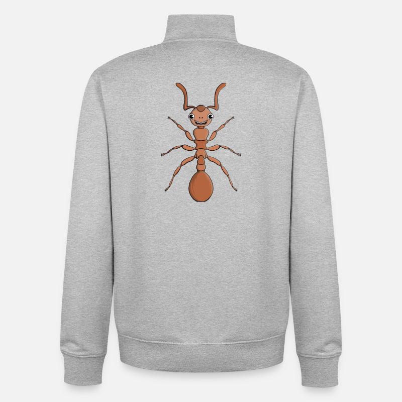 Umarme eine Ameise - Unisex Organic Zip Sweatshirt von Stanley/Stella - Grau meliert
