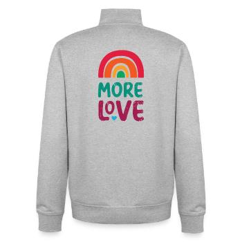LGBTQ Pride Month - Mehr Liebe - Unisex Organic Zip Sweatshirt von Stanley/Stella - Grau meliert - Hinten - AI Model Male 185 light (185cm)