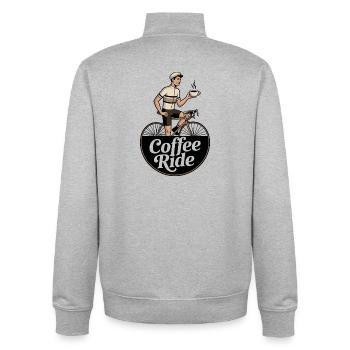Coffee Ride – Vintage Cycling Logo Tee - Unisex Organic Zip Sweatshirt by Stanley/Stella - heather grey - Back - AI Model Male 185 light (185cm)