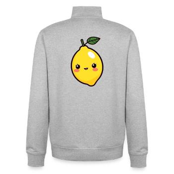 Lemon - Unisex Organic Zip Sweatshirt by Stanley/Stella - heather grey - Back - AI Model Male 185 light (185cm)