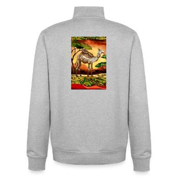 Camel - Unisex Organic Zip Sweatshirt by Stanley/Stella - heather grey - Back - AI Model Male 185 light (185cm)