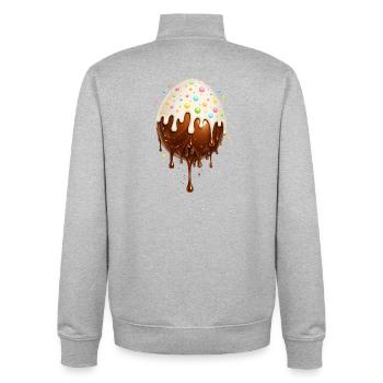Chocolate Egg with Frosting - Unisex Organic Zip Sweatshirt by Stanley/Stella - heather grey - Back - AI Model Male 185 light (185cm)