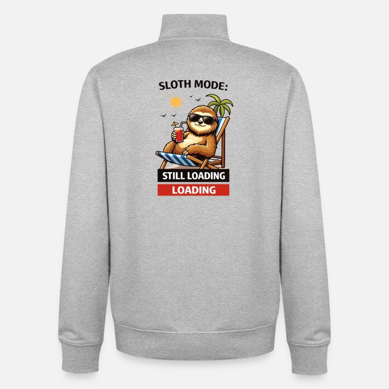 Sloth Mode: Still Loading - Unisex Organic Zip Sweatshirt by Stanley/Stella - heather grey