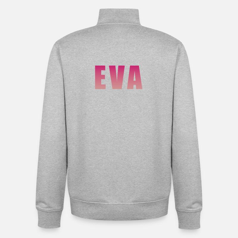Gradient Text Block Design - Unisex Organic Zip Sweatshirt by Stanley/Stella - heather grey