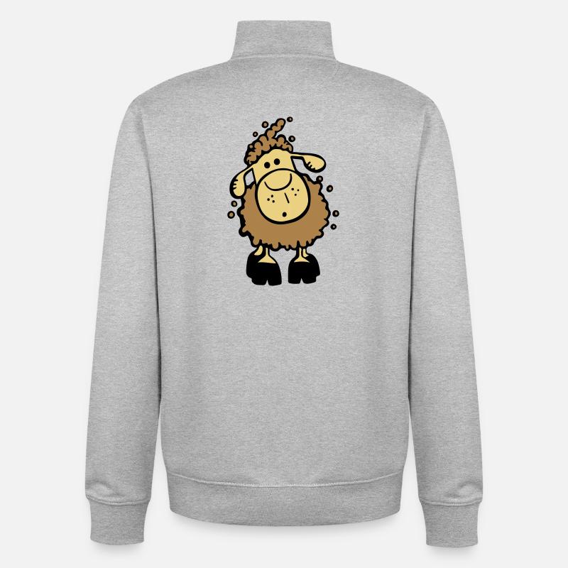 Mignon Mouton - Sweat zippé unisexe en coton bio Stanley/Stella - gris chiné