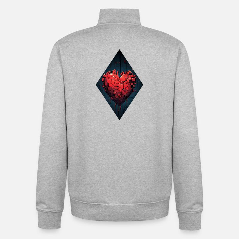 La renaissance d’un cœur - Sweat zippé unisexe en coton bio Stanley/Stella - gris chiné