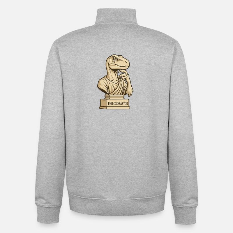 Philosoraptor - Sweat zippé unisexe en coton bio Stanley/Stella - gris chiné