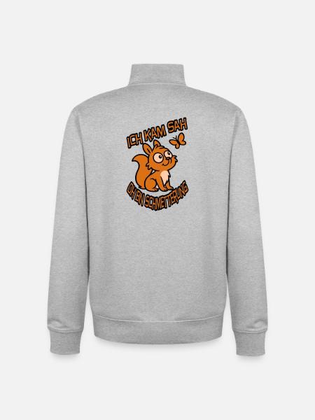 Verträumtes Eichhörnchen mit Spruch - Unisex Organic Zip Sweatshirt von Stanley/Stella - Grau meliert